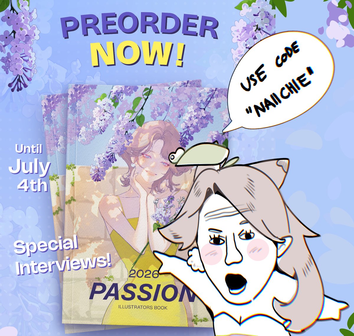 naiichie's tweet photo. Please consider supporting the Passion Artbook! It includes soooo many amazing and talented artists !!✨

You can also use code "NAIICHIE" to support me directly !!🪻😳🫶 https://t.co/G44yvG8Frx