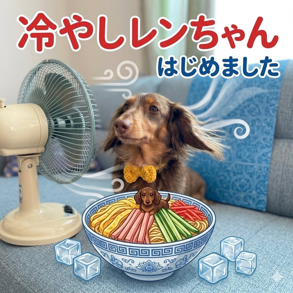 RenANDFamily's tweet photo. 冷やしレンちゃん はじめました🍧❄️
（※食べられません）

梅雨のジメジメ🍄ムシムシ💦
換気も 除湿も 大事だよね🌀🍃

気持ち↑(｡•ᴗ•ฅ)↑ 
今週も晴れやか✨ 前向きな月曜日を🍀
ﾙﾝ⋆⸜(* ॑꒳ ॑*  )⸝ﾙﾝ💕

ﾟ･*.✿Thank you.✿.*･ﾟ💠💠🌿

#Grok動画   #犬のいる生活 https://t.co/fZ0Xgj6geq