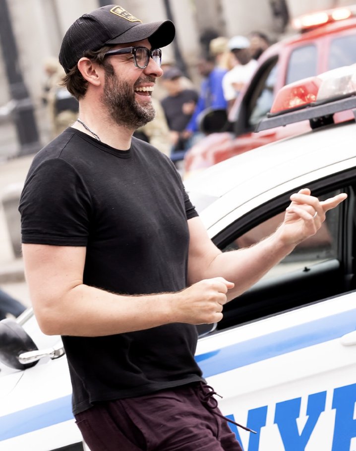 nightwriter22's tweet photo. Fresh set photos from A Quiet Place III reveal director John Krasinski on location with Cillian Murphy and Jack O’Connell. The filmmaker has been hard at work shooting a major action sequence in New York lately. https://t.co/UvbG7KLSIS
