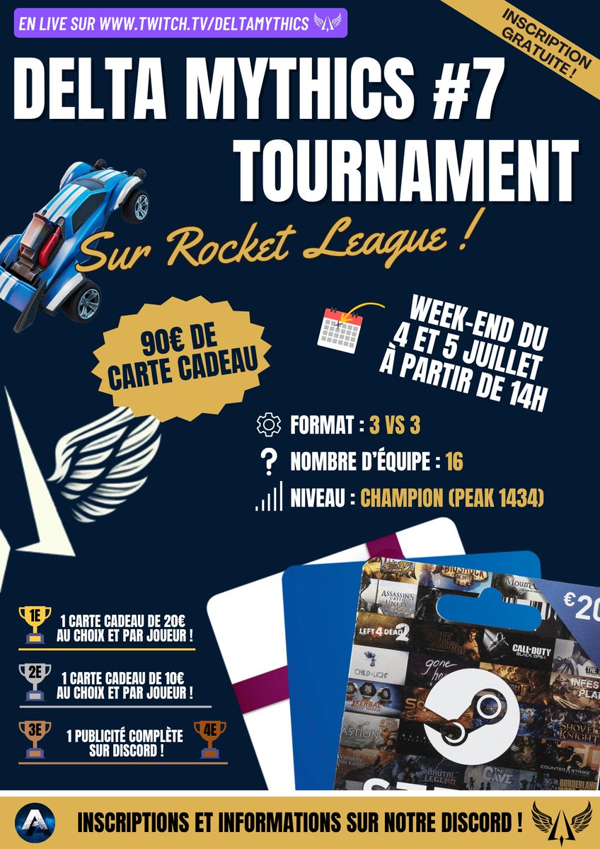 CoachMentalG's tweet photo. Venez participer au tournoi de la @_DeltaMythics_ . 
Une bonne occasion pour les champions de faire une compétition. En plus, vous verrez, le staff qui gère cet événement est génial. https://t.co/jenuqoqpsD