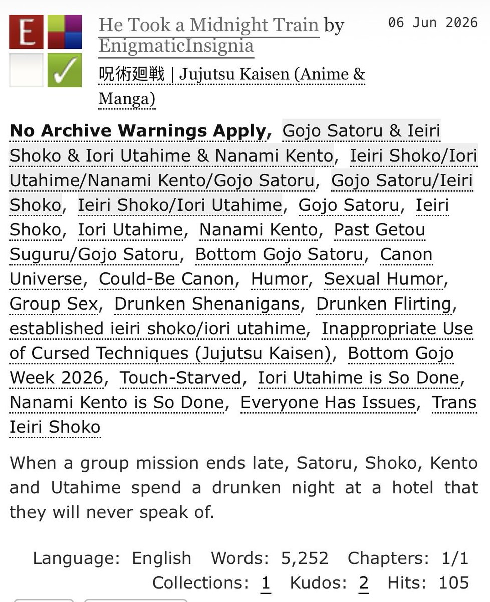 UnluckiestJun's tweet photo. A day late on this account, but I posted my 100th fic, using the purple prompt! 

https://t.co/4kIAAQhzBs https://t.co/u61YRilvtU