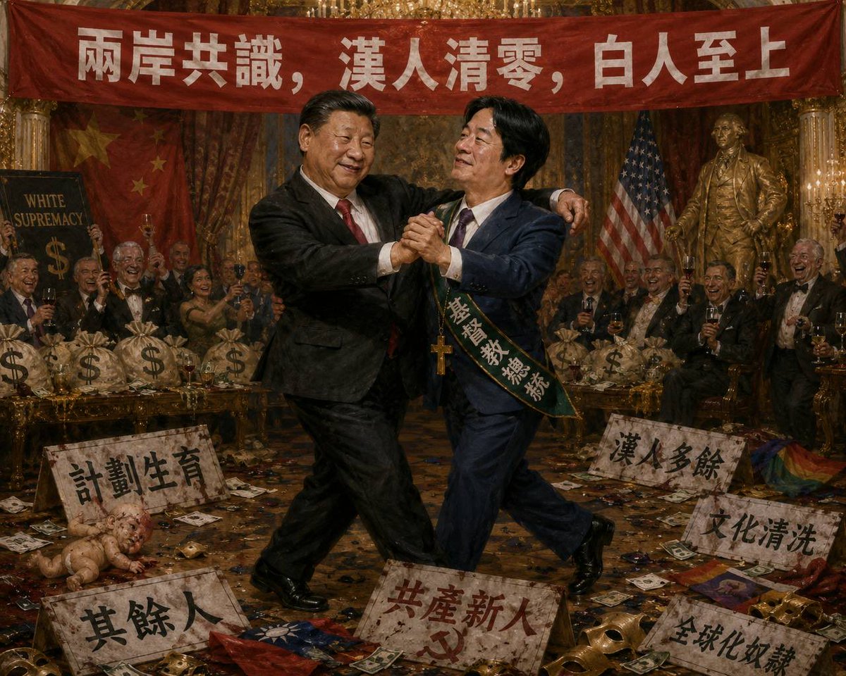 Message_fromdf's tweet photo. @wangjupaian 謝謝美國關心台灣，目前兩岸已經達成共識。那就是消滅漢人，一起取悅白人！ https://t.co/w1Pvf6TZkn