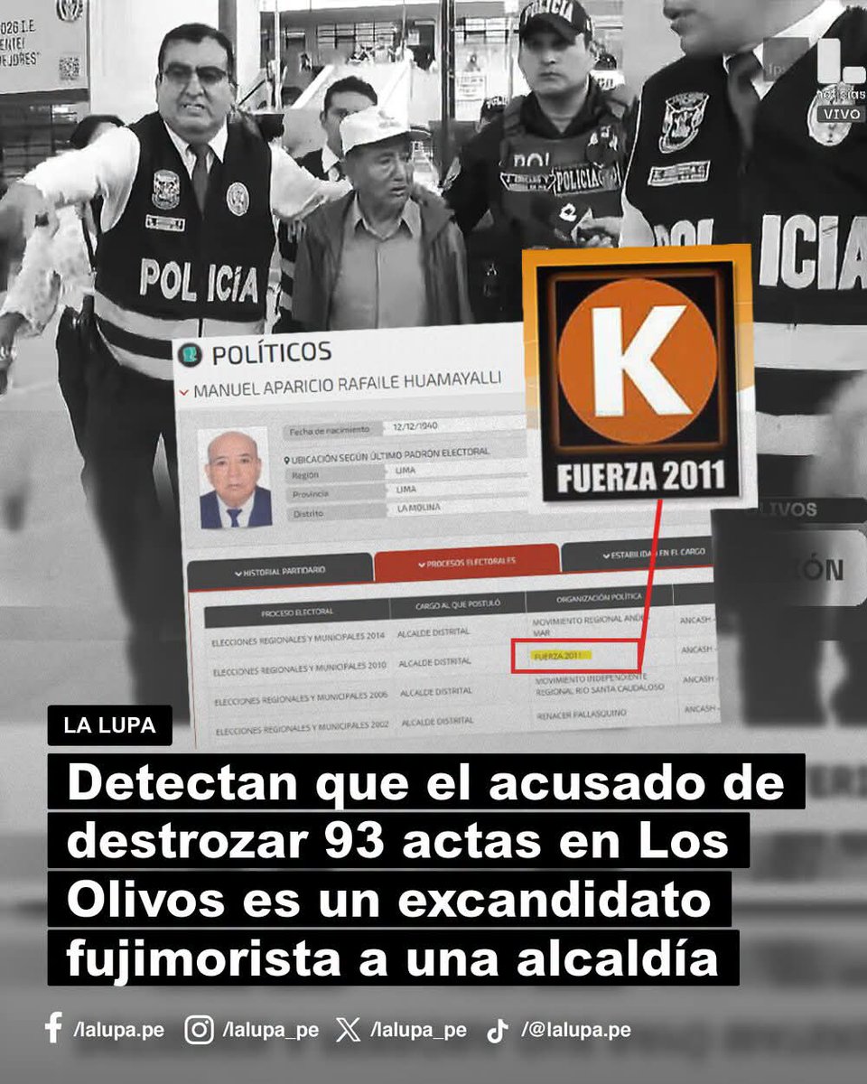 NoelG_Jaimes's tweet photo. El fujimorismo mandó a un anciano militante de su partido para hacerse pasar como personero  en un colegio  del AA.HH. Enrique Milla Ochoa. Todo para decir que "son de JP" y generar el escenario de un "fraude" por su cuarta derrota.

¡Fujimori nunca más! https://t.co/PkKlNwTlch