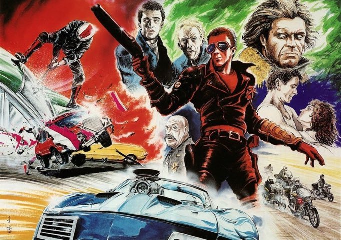 TheOtaking's tweet photo. Promotional art made by Go Nagai (Devilman, Mazinger Z, Cutie Honey...) for the Japanese release of "Mad Max" (1979) https://t.co/Sby7xOXKcw