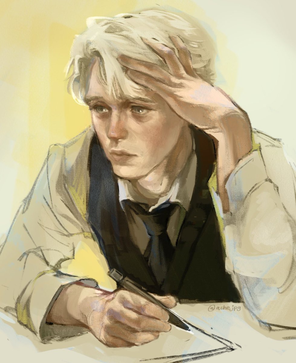 achejpg's tweet photo. request #2: sad broken post-war draco 
ok now i need to lock in for art fight lol
#hpdm #drarry #dracomalfoy https://t.co/yuEAghXanD