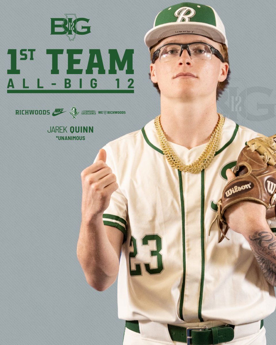 Richwoods_HS's tweet photo. BIG 12 ALL-CONFERENCE BASEBALL

@JarekQuinn74, 1st Team (unanimous)
@Brendan_Wright4, 1st Team
@samschwartz27, 2nd Team (unanimous)
@sammccall2028, 2nd Team (unanimous)

cc: @RichwoodsB

#weRrichwoods | #TheStandardOfExcellence https://t.co/W87vxX3Ssf