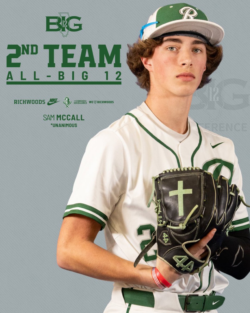 Richwoods_HS's tweet photo. BIG 12 ALL-CONFERENCE BASEBALL

@JarekQuinn74, 1st Team (unanimous)
@Brendan_Wright4, 1st Team
@samschwartz27, 2nd Team (unanimous)
@sammccall2028, 2nd Team (unanimous)

cc: @RichwoodsB

#weRrichwoods | #TheStandardOfExcellence https://t.co/W87vxX3Ssf