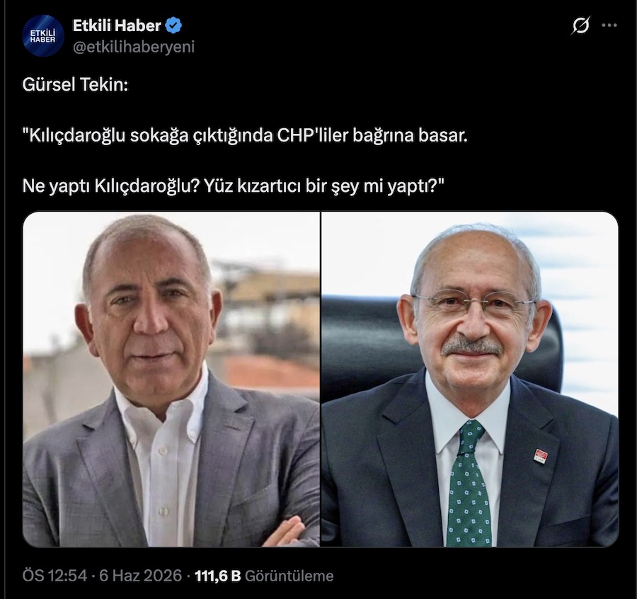 zaytung's tweet photo. FotoHaber - Gürsel Tekin: ''Ne yapmış Kılıçdaroğlu? Seçim yoluyla iktidar değişimini imkansız hale getirmeyi amaçlayan ABD destekli darbede sarayın evcil muhalefeti rolü oynamayı kabul ederek vatana ihanet suçu mu işlemiş?''
https://t.co/hFZh6RHGCW https://t.co/aAdAuTswAG