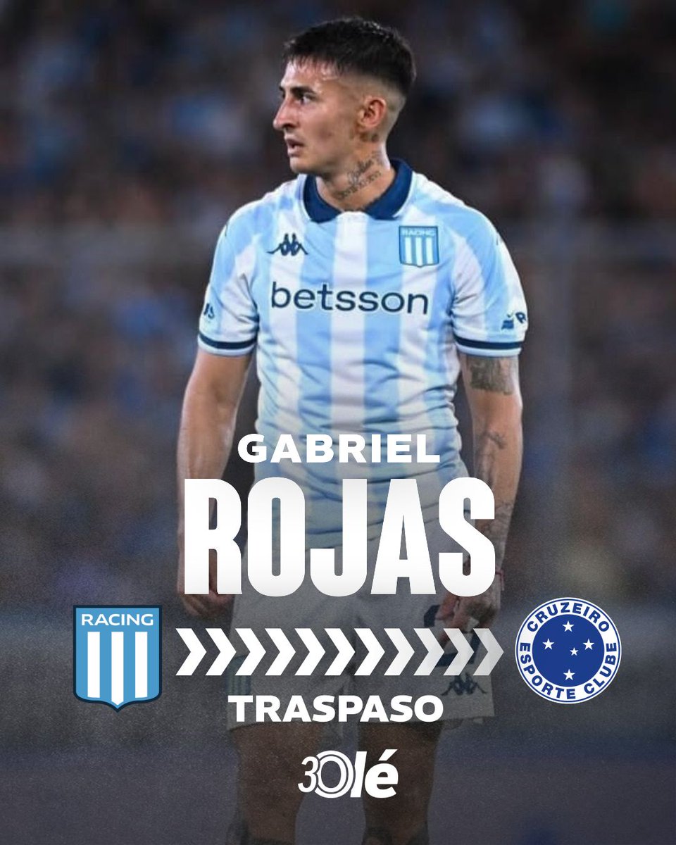 DiarioOle's tweet photo. ❌ ¡SE VAN DOS JUGADORES DE RACING!

🇧🇷 La Academia cerró la venta de Gabriel Rojas a Cruzeiro por 5.000.000 de dólares limpios. Gastón Benedetti y Sasha Marcich, dos que interesan para reemplazar al lateral

🇲🇽 Además, Franco Pardo continuará su carrera en Santos Laguna, que abonará 2.000.000 de dólares por su pase. En este caso, el club tiene en carpeta a Mateo Mendoza, zaguero de 21 años de Godoy Cruz por el que ya hubo sondeos

Según le contaron a este diario desde el club, las salidas de Pardo y Rojas no serían las únicas en la defensa. No se descarta que también el club se desprenda de Nazareno Colombo o Marco Di Cesare