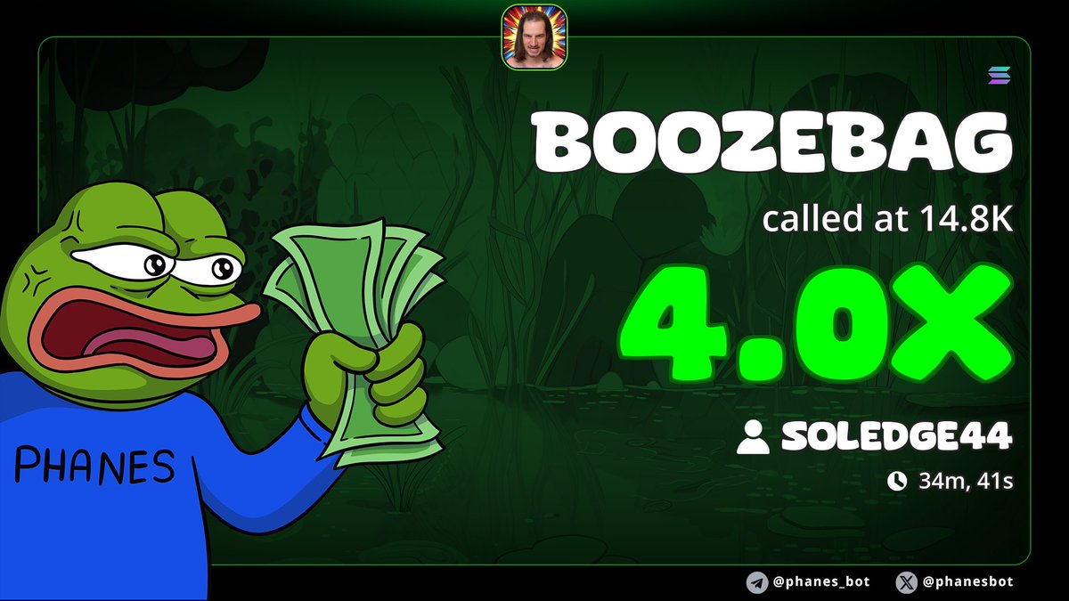 Soledge44's tweet photo. 🔥 NICE PUMP 🔥 
$BOOZEBAG delivers 4.0X 🎯
Structure > hype 🤝
TG remains strong 🍀

CA >> 
HmmV6MbfUt1FTSSmVj4Sx1gHiJnYkgCsmbxg1kjypump
#100xGem #Solana #Memecoin #Cryptocalls #Degen #PumpFun  #Degen https://t.co/yvTsg0dxL4