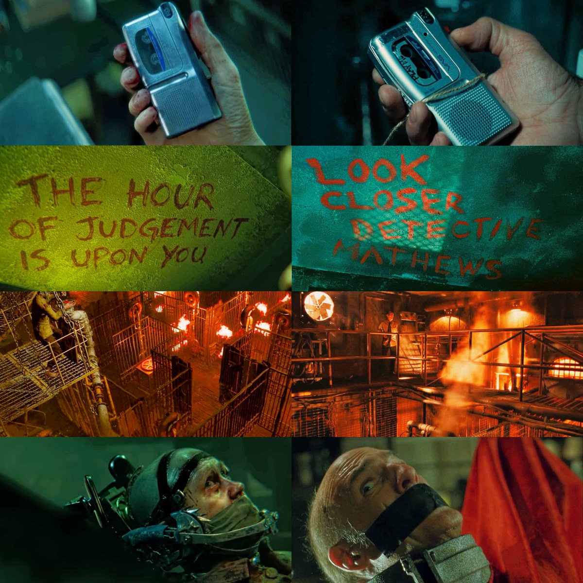 coffinposting's tweet photo. SAW: genesis / film parallels ⏱️ https://t.co/I0HfAkvum6