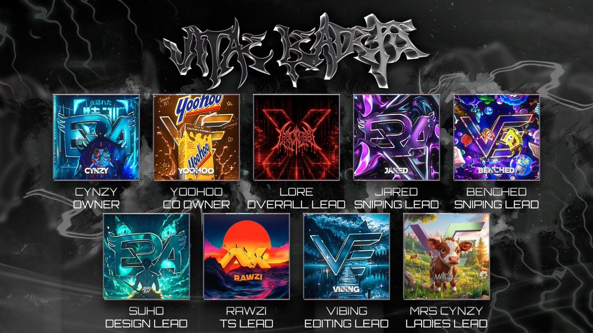 vitaeempire's tweet photo. Leaders of Vitae Empire 😤
 @eRaCynzy @VE_Yoohoo @TheLoreIsWar @eRaJxred @uhBenched @SuhoGraphics @Rawzi999 @vibingFX @mrscynzy https://t.co/ABEGHsNgE0