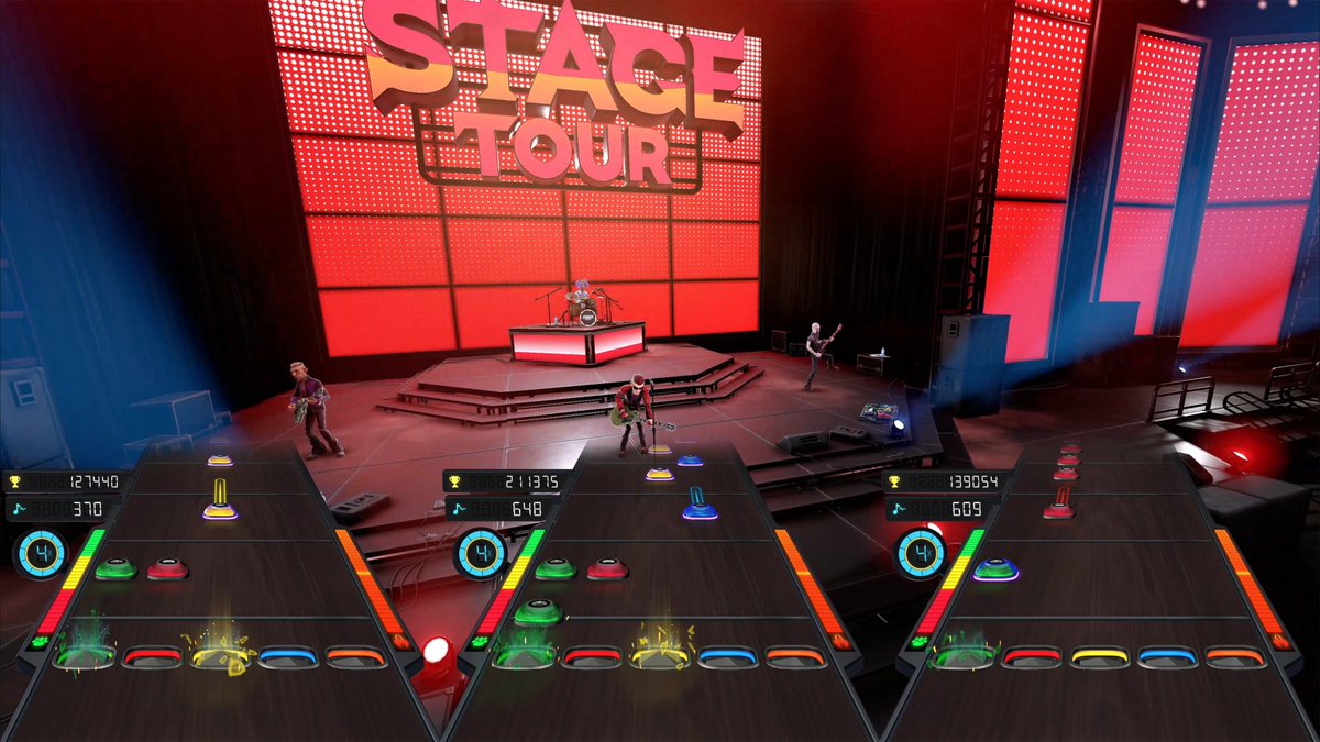 Wario64's tweet photo. Stage Tour - Developer Spotlight Trailer (coming this Fall for PC/Consoles) https://t.co/Nz0RUOhEk0

7 songs revealed for closed alpha:

"RATATATA" by Babymetal & Electric Callboy
"Get the Funk Out" by Extreme
"Square Hammer" by Ghost
"Mimi's Delivery Service" by Good Kid
"Dani California" by Red Hot Chili Peppers
"Terminator Oscillator" by Static-X
"Island in the Sun" by Weezer