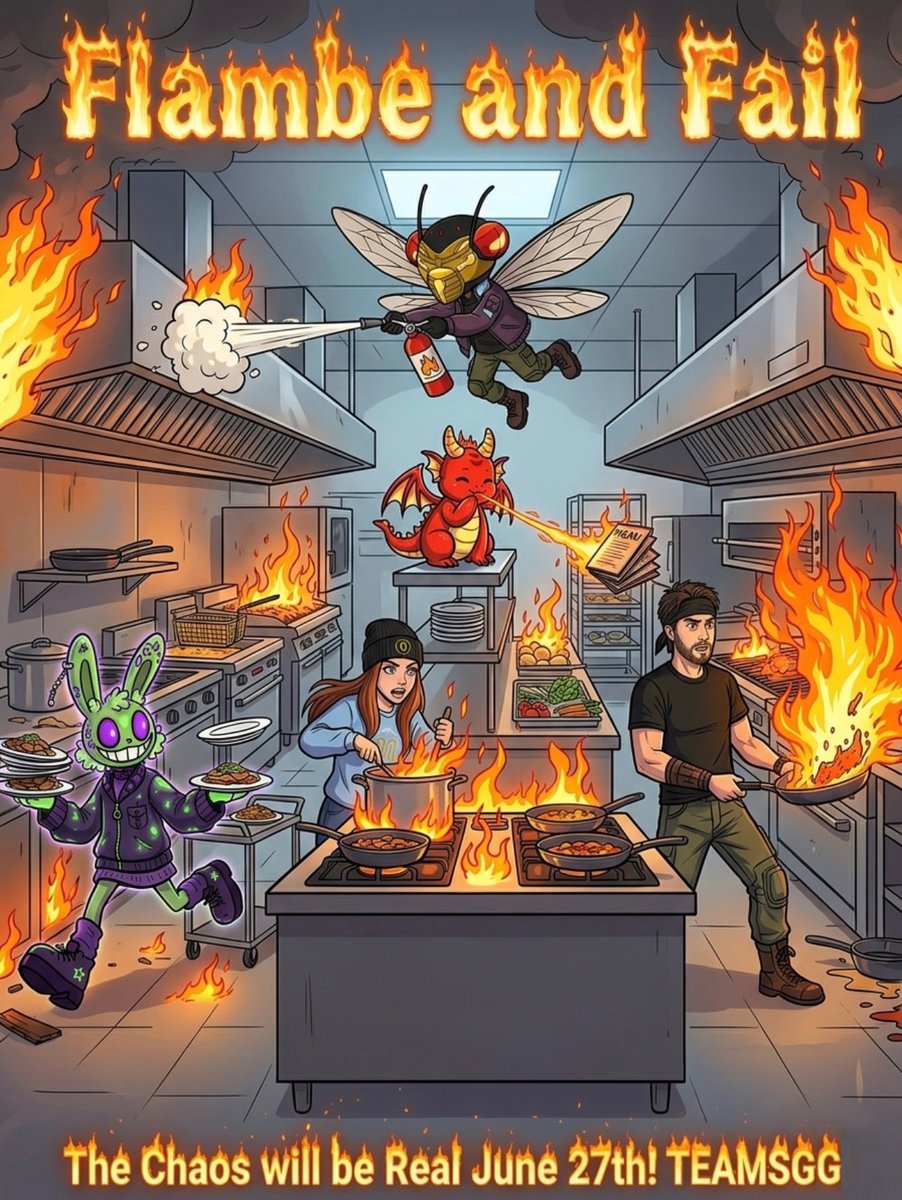SpotemGang's tweet photo. Too many cooks, not enough fire extinguishers. 🔥🧑‍🍳

Team SGG will be battling it out in Overcooked 2 for Flambé or Fail. 

📅 Saturday, June 27th | 7PM EST

Set your reminders and watch live! 👇
#SPOTEMGANG #TeamSGG https://t.co/T6BOfGetAS