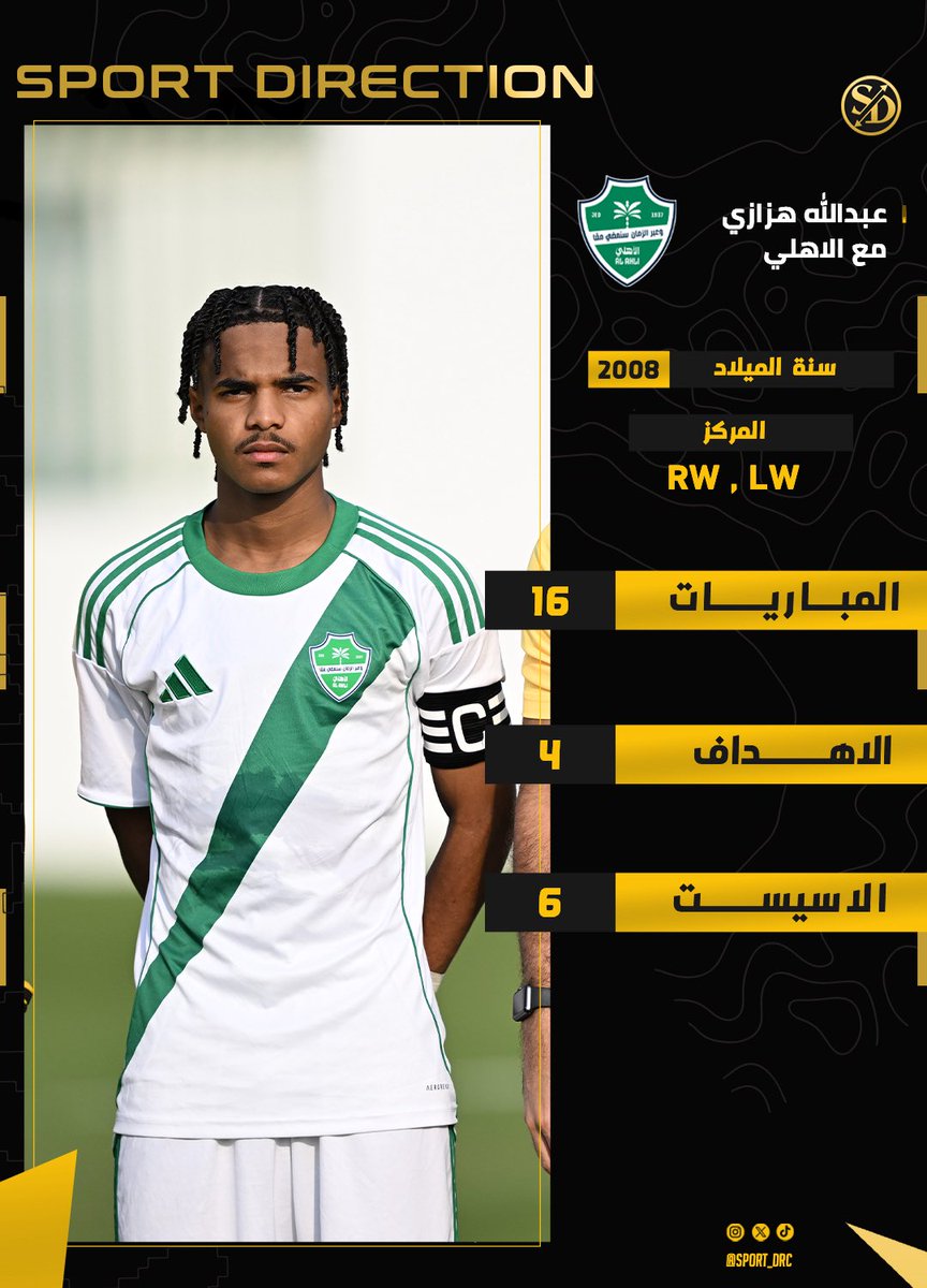 Sport_DRC's tweet photo. 📊 || نجم سبورت دايركشن ونجم #الاهلي عبدالله هزازي في موسم 2025/26 💚🔝 https://t.co/7yzck1iTfd