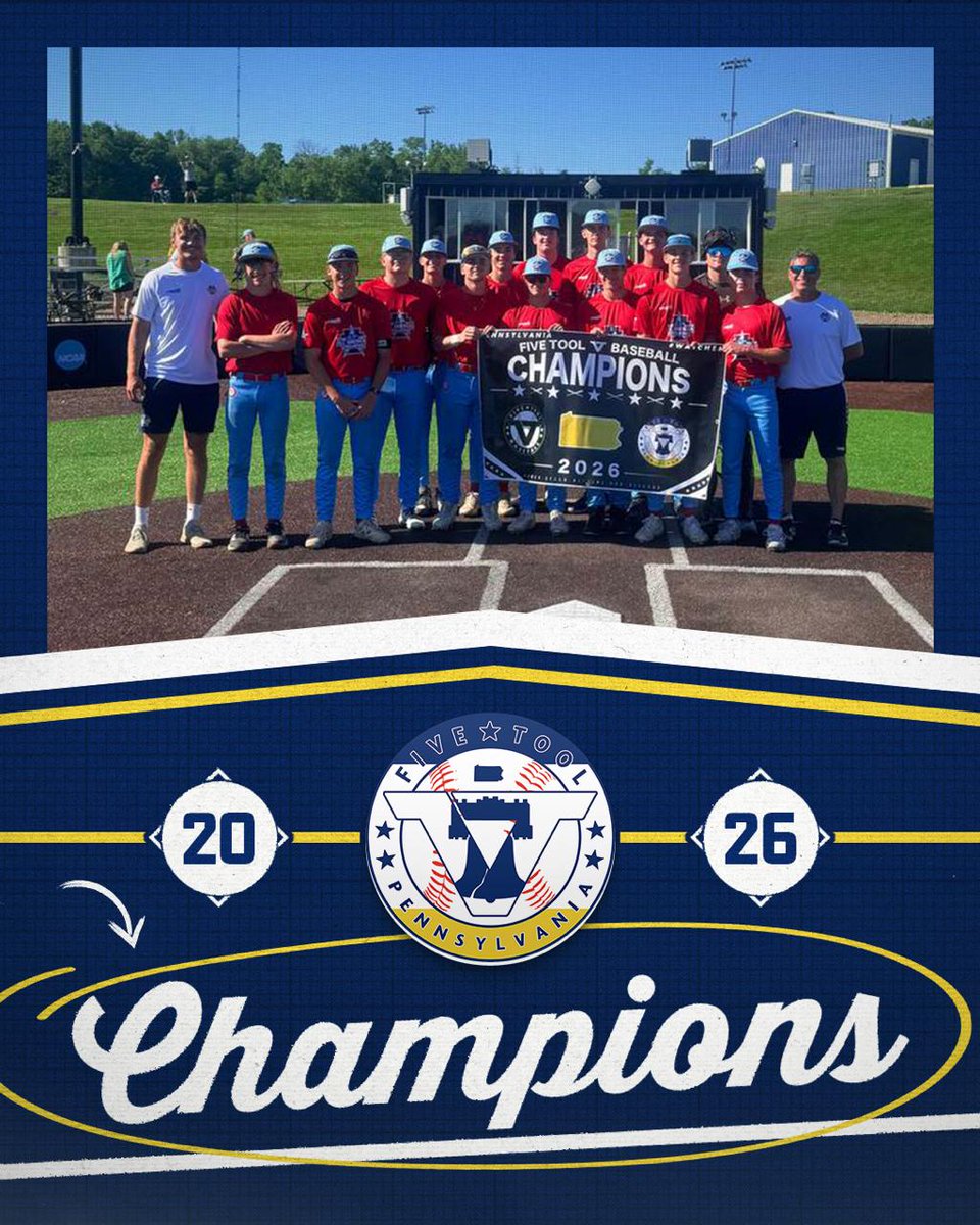 FiveToolPA's tweet photo. 🏆CHAMPIONS🏆

Congrats to @ESteelheadsBall 17U Besco's on winning the High School Division of the @FiveTool Pennsylvania Campus Series at Allegheny College!

#WatchEm https://t.co/Cib5hIlXRT