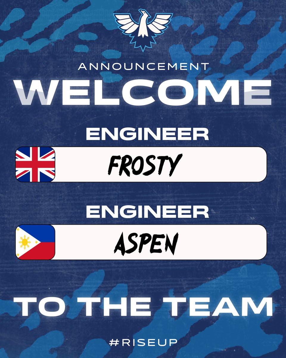 Team_IRT's tweet photo. 📝Signings | @frosty27944 @irt_aspen 

🔹Double trouble added for the engineering roster.

🔹We are happy to welcome both to the team!

Welcome to IRT, Frosty and Aspen💙 https://t.co/ayk2teYYSP