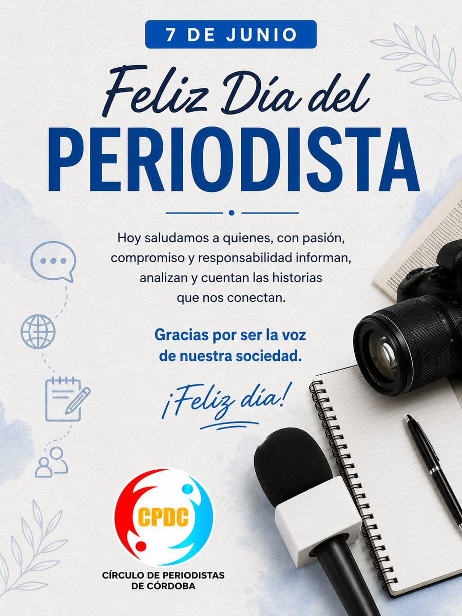 CPDCBA's tweet photo. ¡Feliz Día del Periodista! 🖋️

Hoy saludamos y reconocemos a quienes, con vocación, compromiso y responsabilidad, trabajan cada día para informar, investigar y contar las historias que construyen nuestra sociedad. https://t.co/AP2Ie2kZGn