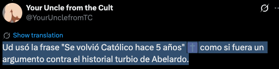 YourUnclefromTC's tweet photo. @Caturomania @BandalosSC @petrogustavo El lío es que ud lo use como tapadera para excusar el historial corrupto. Ud no terminó primaria pues 1️⃣ esto yo ya se lo había dicho como ve en la 📸 y 2️⃣ ud se refiere a un individuo (yo) en plural.

Para ud criticar que haya apoyado a homicidas pederastas es "pendejada" mmm ok https://t.co/z40yloVS4o