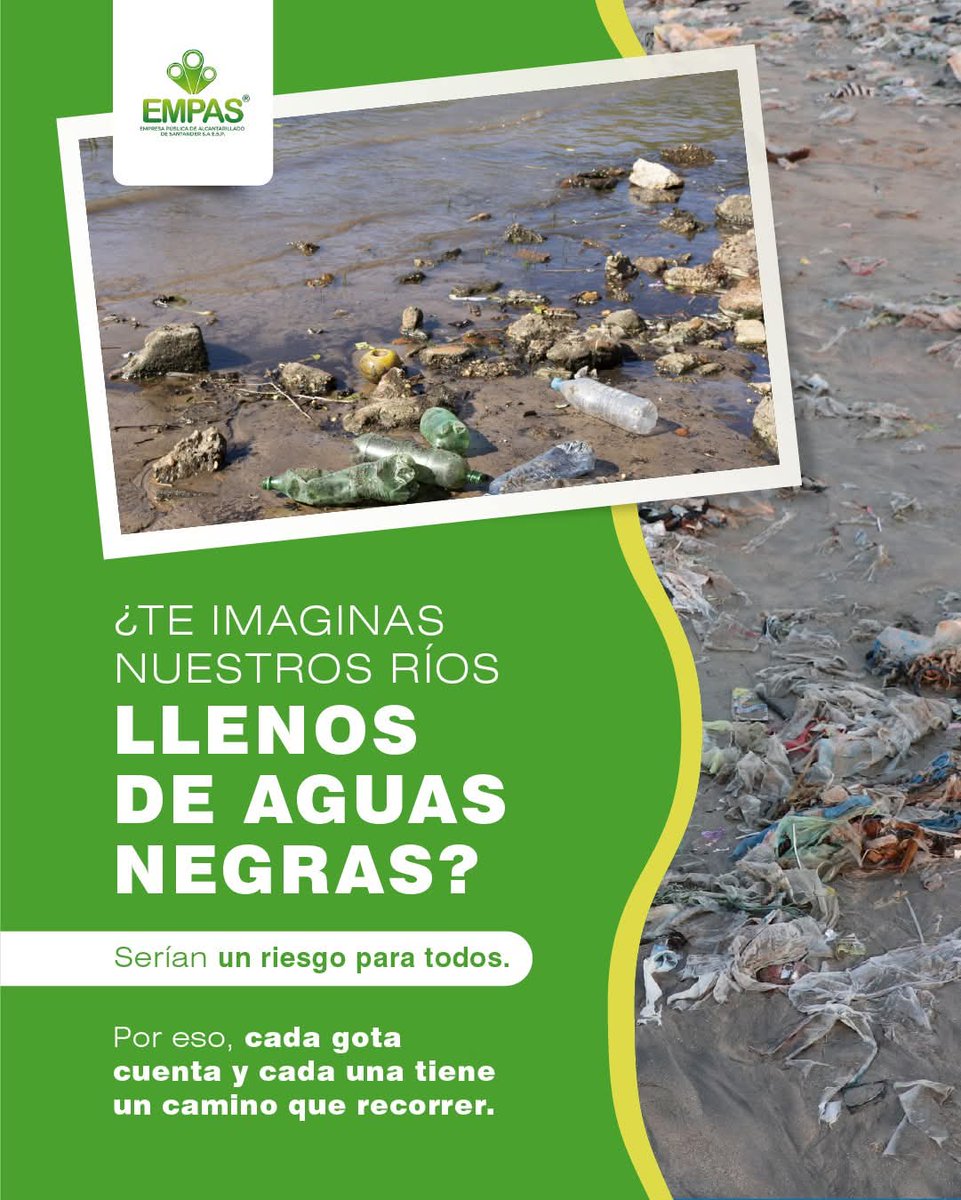 SanSeConecta's tweet photo. 💧El agua que usas todos los días no desaparece cuando se va por el desague ➡️inicia un viaje clave para nuestra salud y el ambiente.

En @Empassa_Oficial la guían hasta la PTAR Río Frío, donde la tratan con tecnología y compromiso.
Gracias a este proceso logran que el agua vuelva limpia a la naturaleza, protegiendo a las familias y cuidando los ríos que nos dan vida.