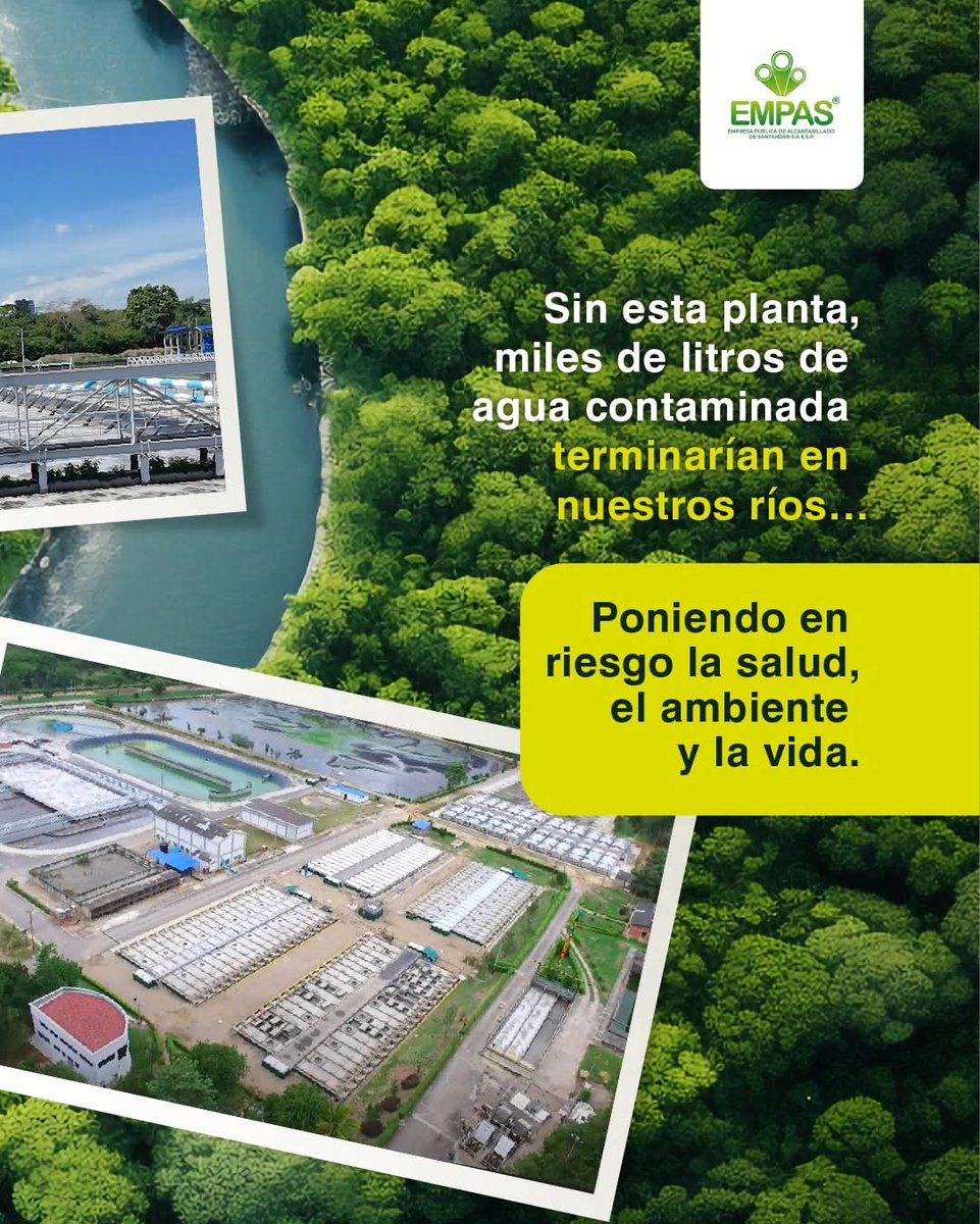 SanSeConecta's tweet photo. 💧El agua que usas todos los días no desaparece cuando se va por el desague ➡️inicia un viaje clave para nuestra salud y el ambiente.

En @Empassa_Oficial la guían hasta la PTAR Río Frío, donde la tratan con tecnología y compromiso.
Gracias a este proceso logran que el agua vuelva limpia a la naturaleza, protegiendo a las familias y cuidando los ríos que nos dan vida.