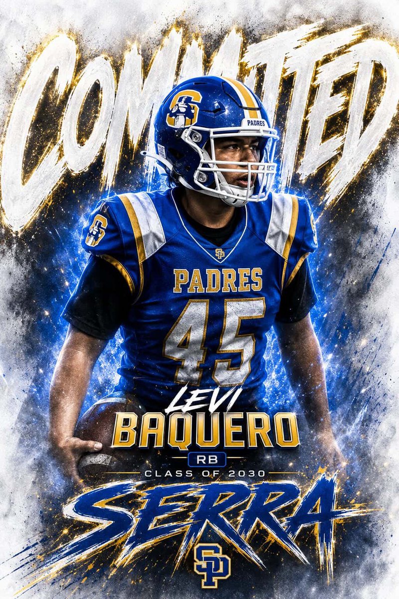 leviABaquero09's tweet photo. I would like to announce my commitment for the next 4 years at Junipero Serra High School. Thank you to my family and coach @TheCoachHarold for pushing and guiding me through this journey https://t.co/tmsmqzTpPO