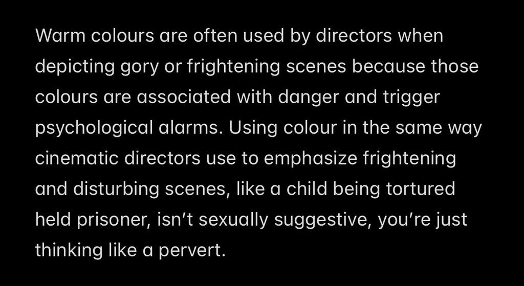 annaivx_'s tweet photo. @BiizonaPirigosa @nickshin38829 Warm colours aren’t sexually suggestive. The fact you saw a child drawn in warm colours and thought it was sexual is genuinely disgusting. https://t.co/DMLLRasDlN
