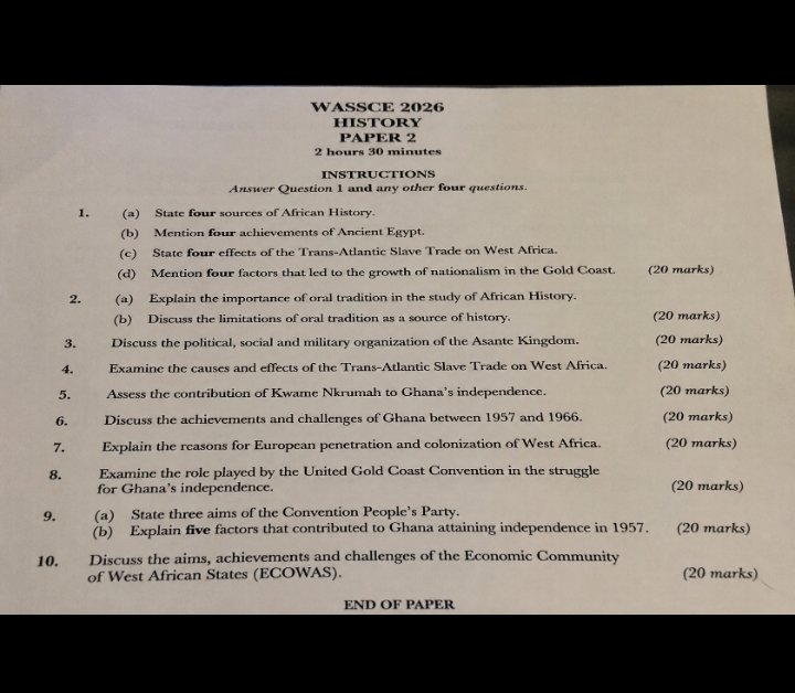 Wassce_Bece's tweet photo. History trial questions https://t.co/C6nTule3ku