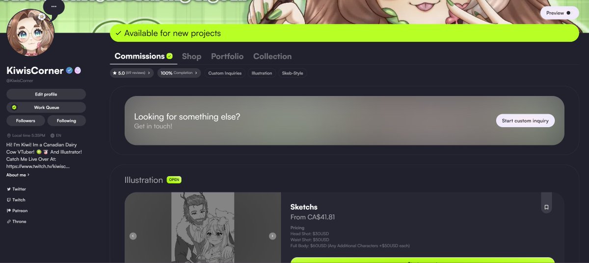Kiwis_Corner's tweet photo. My #VGen is open! Not sure how many slots I'll be accepting, so if you want one, get one sooner rather than later! https://t.co/Jo29Fsji2r