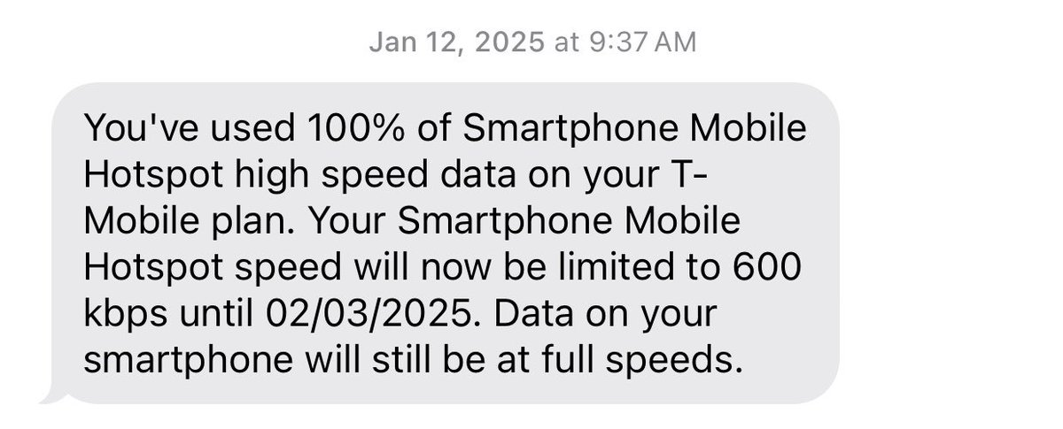 Opsyp_84's tweet photo. @VIPNwosu @kachieze @FinPlanKaluAja1 You are right. Mobile data is different from hotspot high speed data. Message I got from T-mobile while using hotspot data in Nigeria. https://t.co/DxDNL7Gmd7