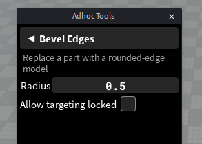 mp9starlight's tweet photo. @vKobento stravant's adhoc tools plugin has a bevel feature https://t.co/VoYcFwEt2z