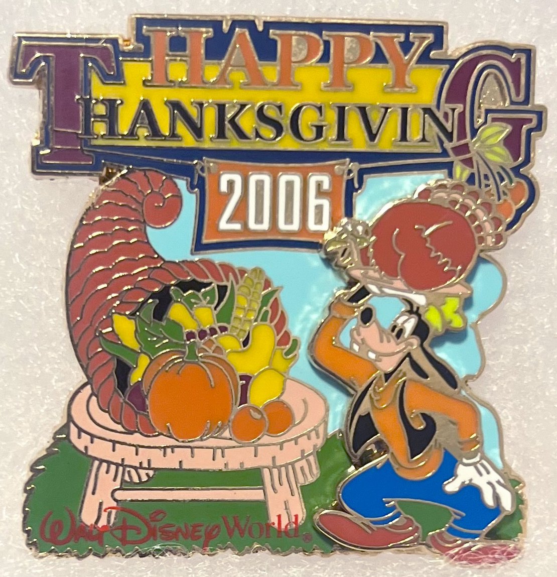 TeriE's tweet photo. VINTAGE #DisneyPin Happy Thanksgiving 2006 Goofy #Cornucopia Pumpkins Turkey #DisneyParks
https://t.co/DmcPTWkMfT

#disneypinsforsale #happythanksgiving #disneyholidays #disneycollectibles #disneypintrading #goofy #goofylover #Thanksgiving #disneypins #disneypincollecting #WDW https://t.co/4eQEqcrG7N