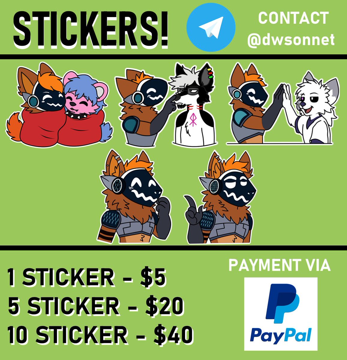 SonnetDraws's tweet photo. ✨ Sticker commissions open! ✨
Custom Telegram stickers of your fursona 🐾

Two characters = no extra cost! 🐺🦊

DM me here on X or Telegram: dwsonnet 👀 https://t.co/DikwxxqXvs