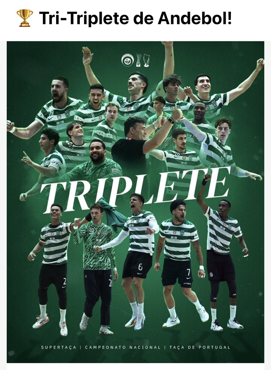luis_azeredo_c's tweet photo. PARABÉNS !! #AndebolSCP 💚 🏆 https://t.co/Oal4qjHzAL