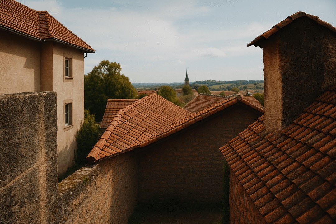 oayei's tweet photo. I took this photo from my window in July 1827 and asked AI to polish it up. It added textures and colors! Amazing what computers can do nowadays. https://t.co/p0N0rTIh9g