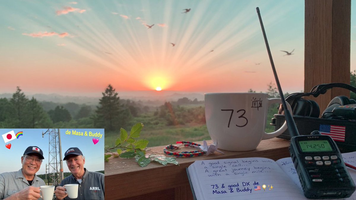JF2PDA's tweet photo. ☀️ Good morning, my friend. 

The dawn arrives quietly,

yet it carries enough light
to brighten the entire day.

You don’t need to have all the answers today.

You don’t need to see the whole road ahead.

Just trust the next step.

A good signal begins with a single call.

A great journey begins with a single mile.

And a meaningful life is built
one day at a time.

So this morning,

smile at the sunrise.
Be grateful for the journey.
And welcome whatever blessings the day may bring.

A new morning.
A new stage.
A new opportunity.

Let’s enjoy it, my buddy.

73 & good DX

de Masa & Buddy 🇺🇸📡✨🌅🍃❤️🌈🙏☕️