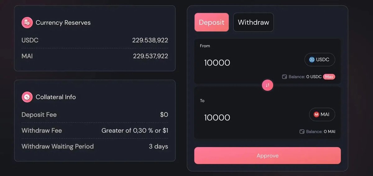 QiDaoProtocol's tweet photo. A new two-way Peg Stability Module (PSM) with Redeemable MAI is now live on @0xPolygon.

🔗 Mint native $MAI 1:1 with ethereum:0xa0b86991c6218b36c1d19d4a2e9eb0ce3606eb48: https://t.co/xfYHlgpjw2

🧮 This PSM uses @aave V3 USDC as its underlying strategy, meaning reserves are yield-bearing while idle, supporting the chain deployment.