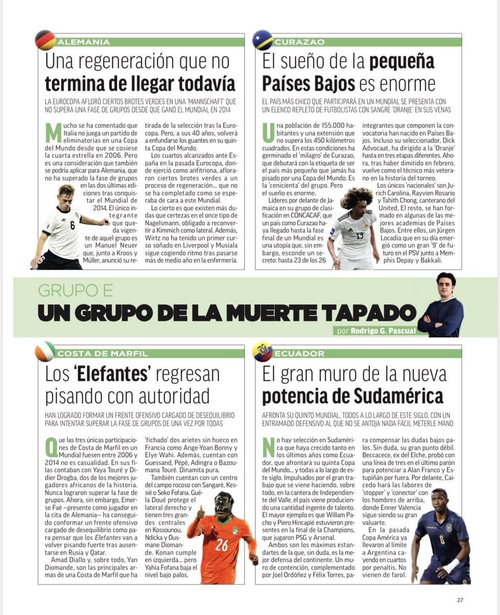 RGlezPascual00's tweet photo. ⏳ La vida es lo que ocurre entre Mundial y Mundial

📰 Ya está disponible la Guía @marca que hemos preparado con mucho mimo de cara a esta Copa del Mundo 2026.

🙌 Agradecido por poder vivir y contar esta experiencia https://t.co/BJqJcEbjsg