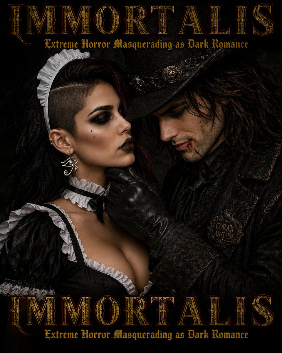 BansheeBaerDB's tweet photo. IMMORTALIS by Dyerbolical

A new horror world is coming.

It calls itself a dark romance.

That is the first lie.

The second lie is that anyone gets a happy ending. https://t.co/mH8E8LPRe4