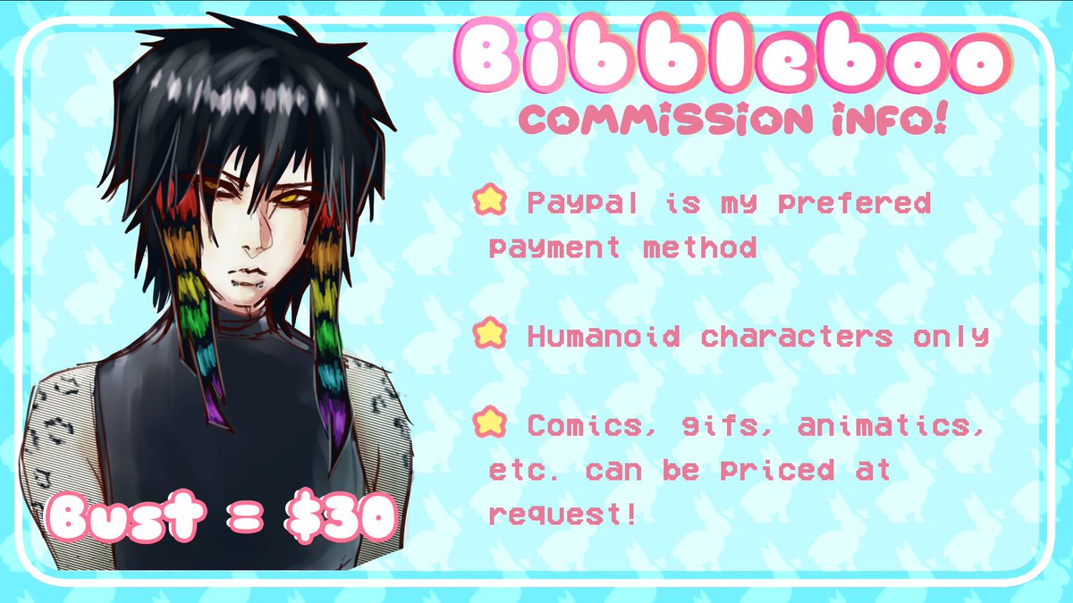 bibbleb00's tweet photo. ✨ OPEN COMMISSIONS ✨
-
Pls send any questions via discord (i dont check twt dms) - @ bibbleb00 https://t.co/IxW54EpqZZ