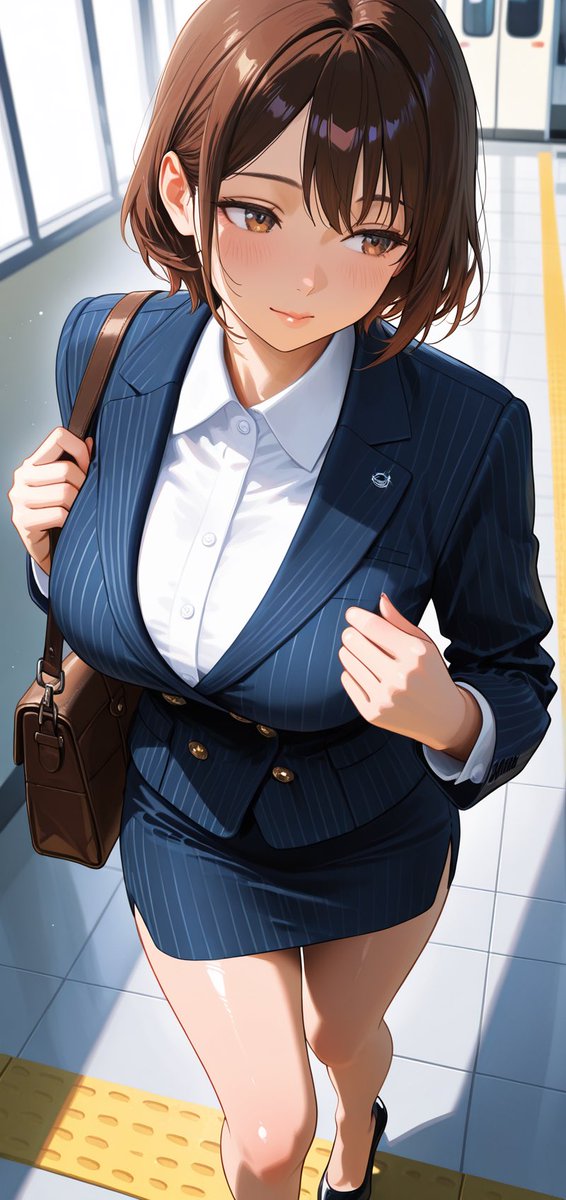 illust_gallery's tweet photo. 「ふふ、そんなに見つめられると緊張しちゃいます…」

朝のオフィスで不意に見せた彼女のバックスタイル。
ストライプスーツのシルエットと光の表現を突き詰めた、お気に入りの設定資料の1枚です。

Patreonにて高画質版や異なる表情の差分を先行公開中。プロフ欄のリンクからどうぞ。

#AIart #AIイラスト #OL