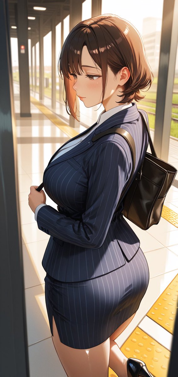 illust_gallery's tweet photo. 「ふふ、そんなに見つめられると緊張しちゃいます…」

朝のオフィスで不意に見せた彼女のバックスタイル。
ストライプスーツのシルエットと光の表現を突き詰めた、お気に入りの設定資料の1枚です。

Patreonにて高画質版や異なる表情の差分を先行公開中。プロフ欄のリンクからどうぞ。

#AIart #AIイラスト #OL