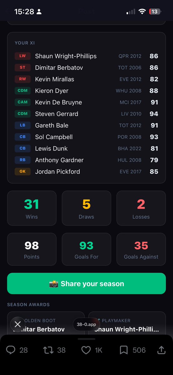 UnitedTomDaily's tweet photo. I’ve become seriously addicted to getting an unbeaten season on the @38_0app 😂😂 need to give it a rest man https://t.co/0yfcXRG57u