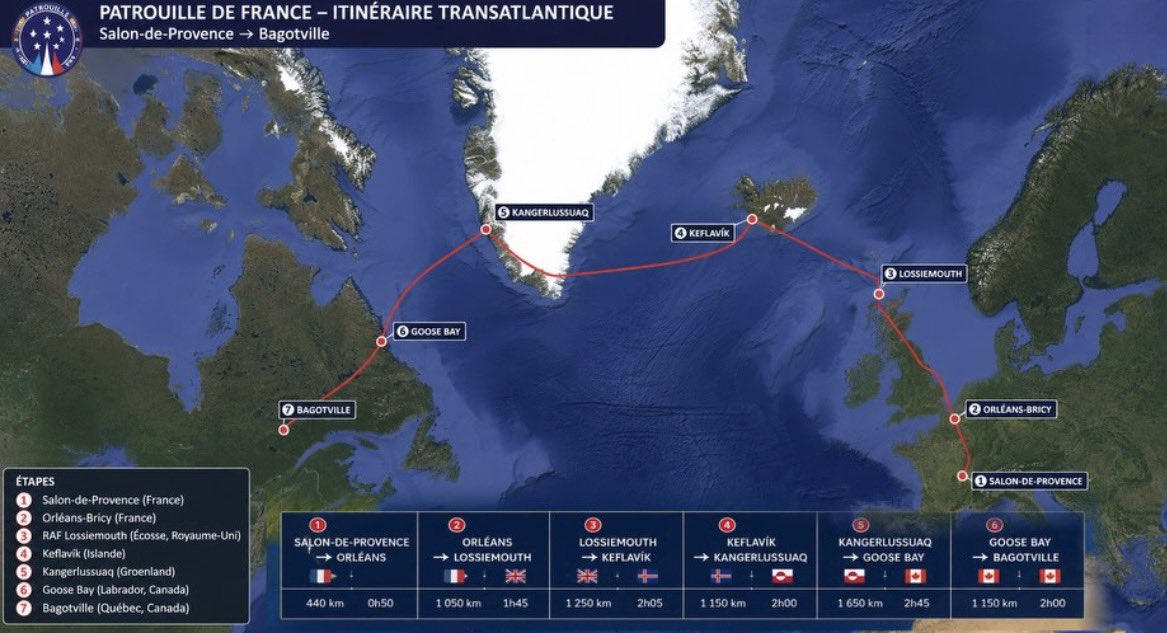 TrackeurADSB's tweet photo. 🇫🇷/🇺🇸 LIBERTÉ 250 | La @PAFofficiel vient d’atterrir sur le sol américain ! 

Après 5 jours de transatlantique et des passages remarqués au Canada, les équipages de l’A400M « logistique » et les AlphaJet viennent de toucher le sol américain au nord de NYC à Stewart Guard Base. https://t.co/cKjlnAdSYM