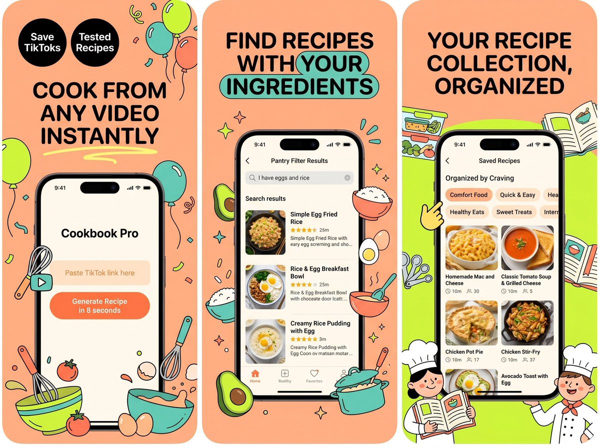 vladfromweb's tweet photo. Weekend build log: pretended Cookbook Pro was real and ran its App Store set through AI https://t.co/w7F8VwxKvv