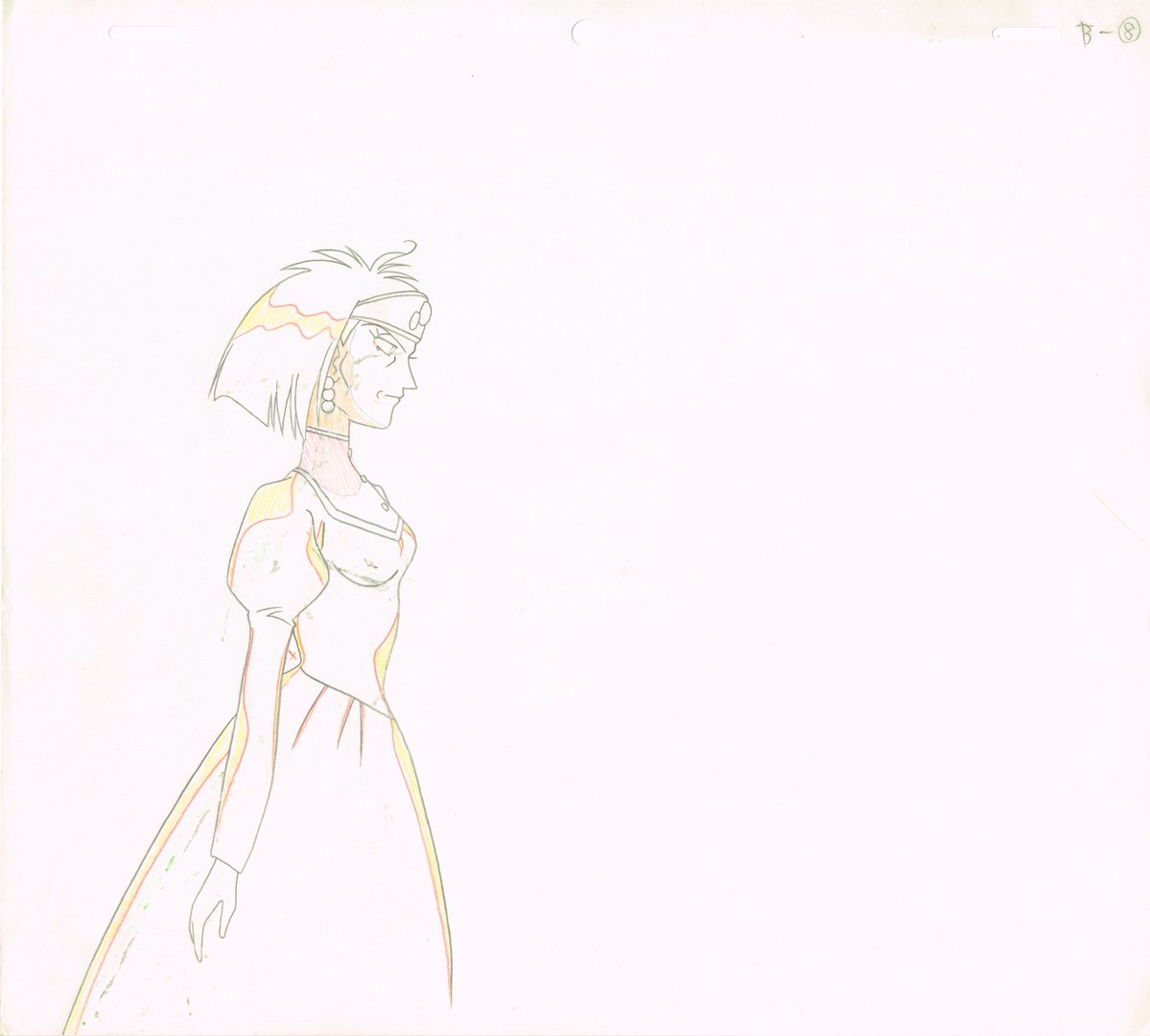 max6464646464's tweet photo. Slayers Animation Cel and Douga Scans of Lina Inverse and Callie from episode 15 OH NO! Lina's Wedding Rhapsody? A bit of the copy layout ink fused to the cel. https://t.co/qlmDnteWHm