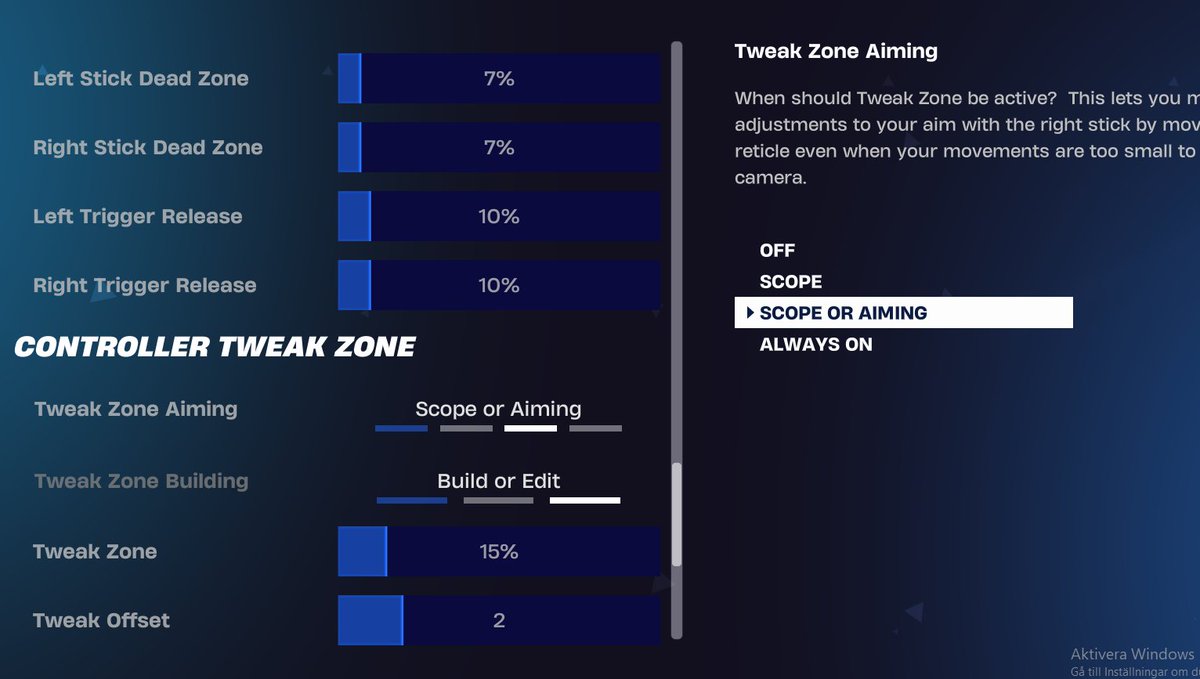 raskofnbr's tweet photo. this is the best tweak zone settings https://t.co/KR0ev4AO4f