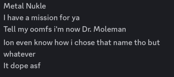 PirateCatto's tweet photo. //TO WHOEVER FOLLOWED @/MKnuckles55217 HE NOW GOES BY DR MOLEMAN, 
WE
ARE
SO
BACK https://t.co/Opf3jCIE4H