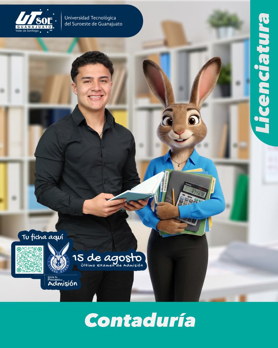 ecossiov's tweet photo. Último examen de admisión 15 de agosto 

Esta es tu oportunidad de dar el siguiente paso hacia una carrera profesional.

📲 Descarga el manual aquí
https://t.co/4eLWHa09eP
O escanea el QR y comienza a construir el camino hacia tus metas.
💙🐇 ¡Por Siempre Liebres! https://t.co/x0z8Mpaqrf