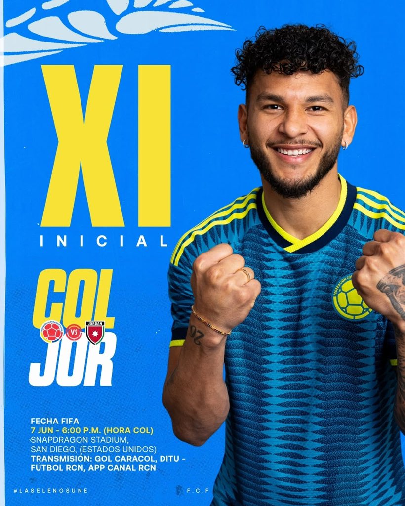 FCFSeleccionCol's tweet photo. 🚨 𝗧𝗜𝗧𝗨𝗟𝗔𝗥

Así formará nuestra Selección Colombia de Mayores para enfrentar a 🇯🇴 en su segundo amistoso internacional.

#ConOrgulloColombiano 🇨🇴 https://t.co/Lcb1lz1sDw